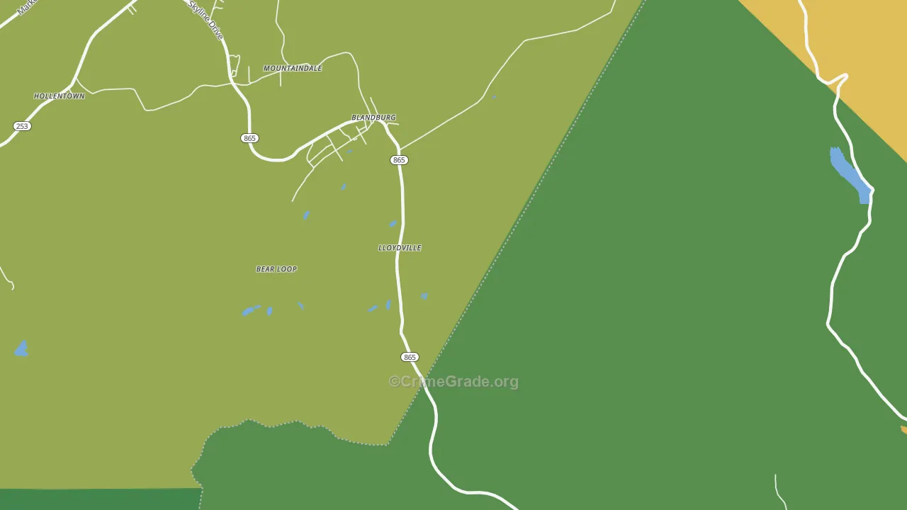 Blandburg, PA Map of Drug-Related Crime Rates