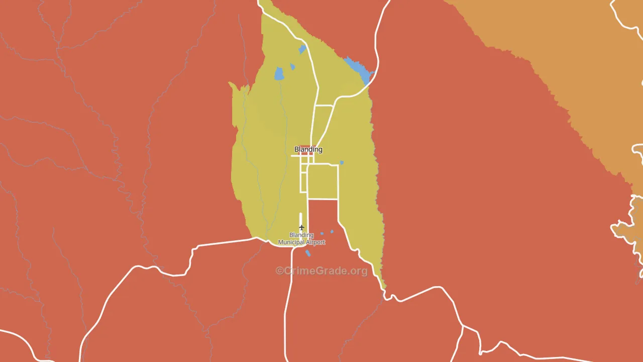 Blanding, UT Map of Drug-Related Crime Rates