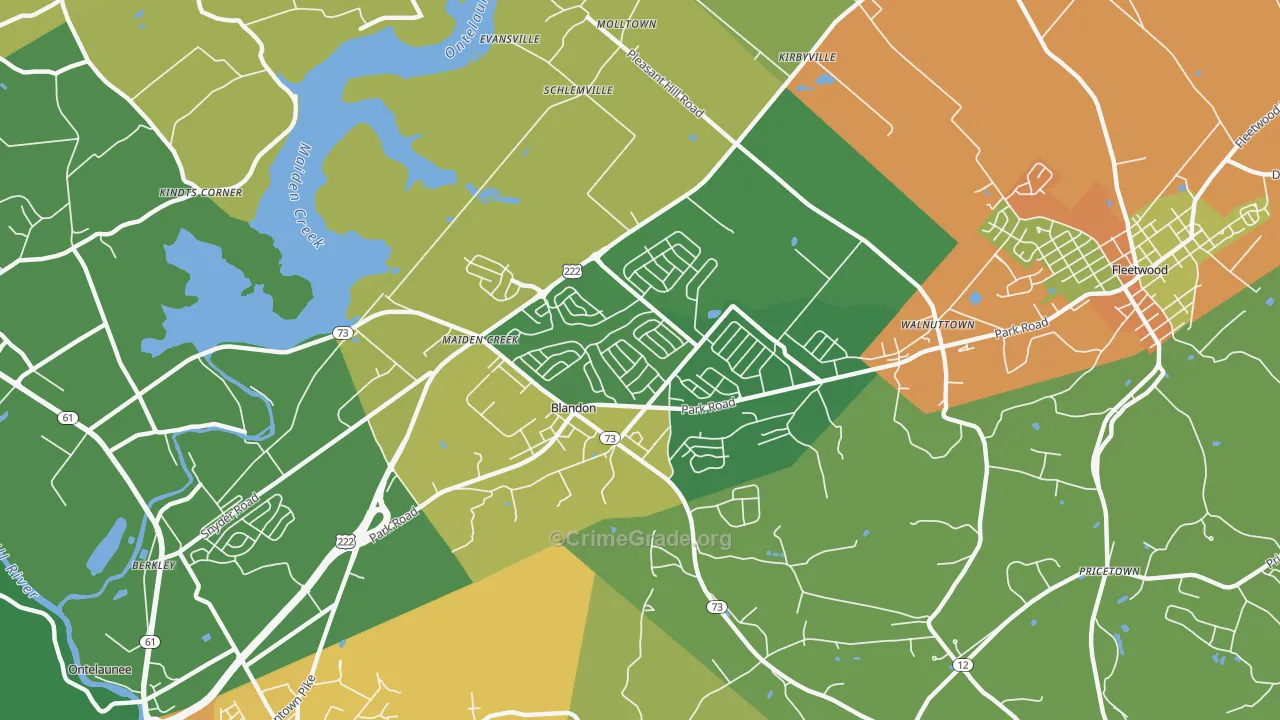 Blandon, PA Map of Drug-Related Crime Rates