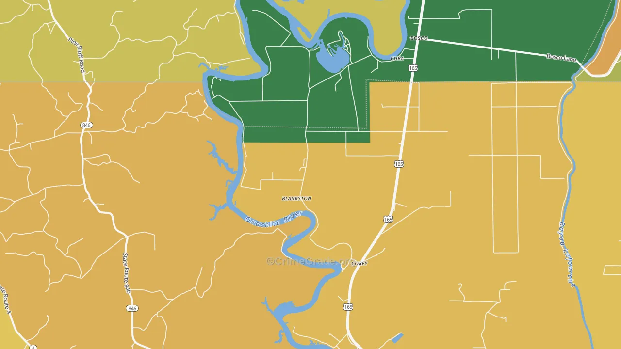 Blankston, LA Map of Drug-Related Crime Rates