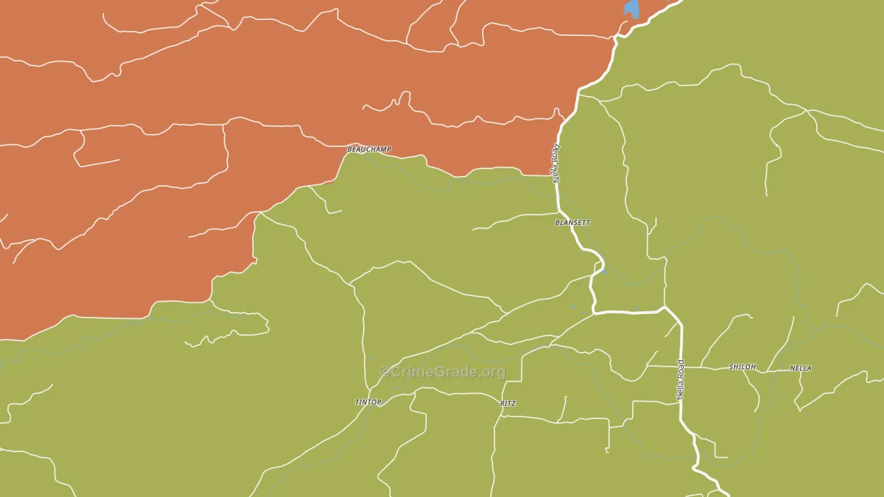 Blansett, AR Map of Drug-Related Crime Rates
