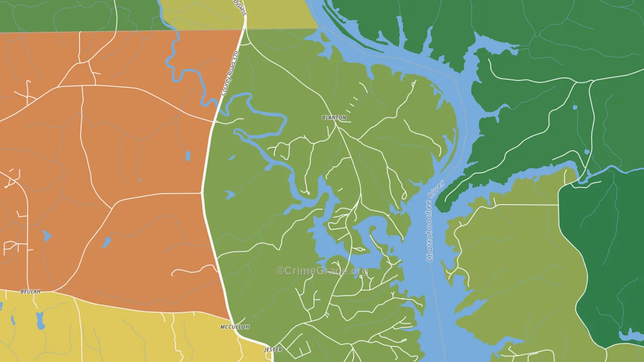 Blanton, AL Map of Drug-Related Crime Rates
