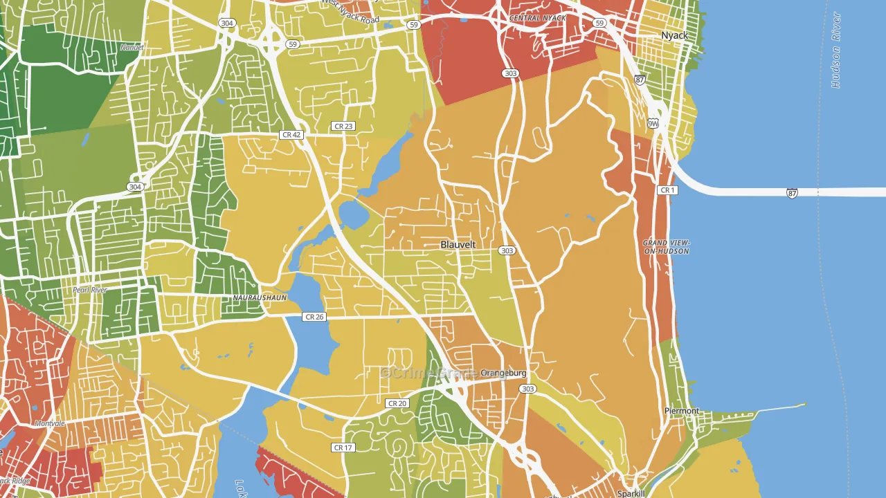 Blauvelt, NY Map of Drug-Related Crime Rates
