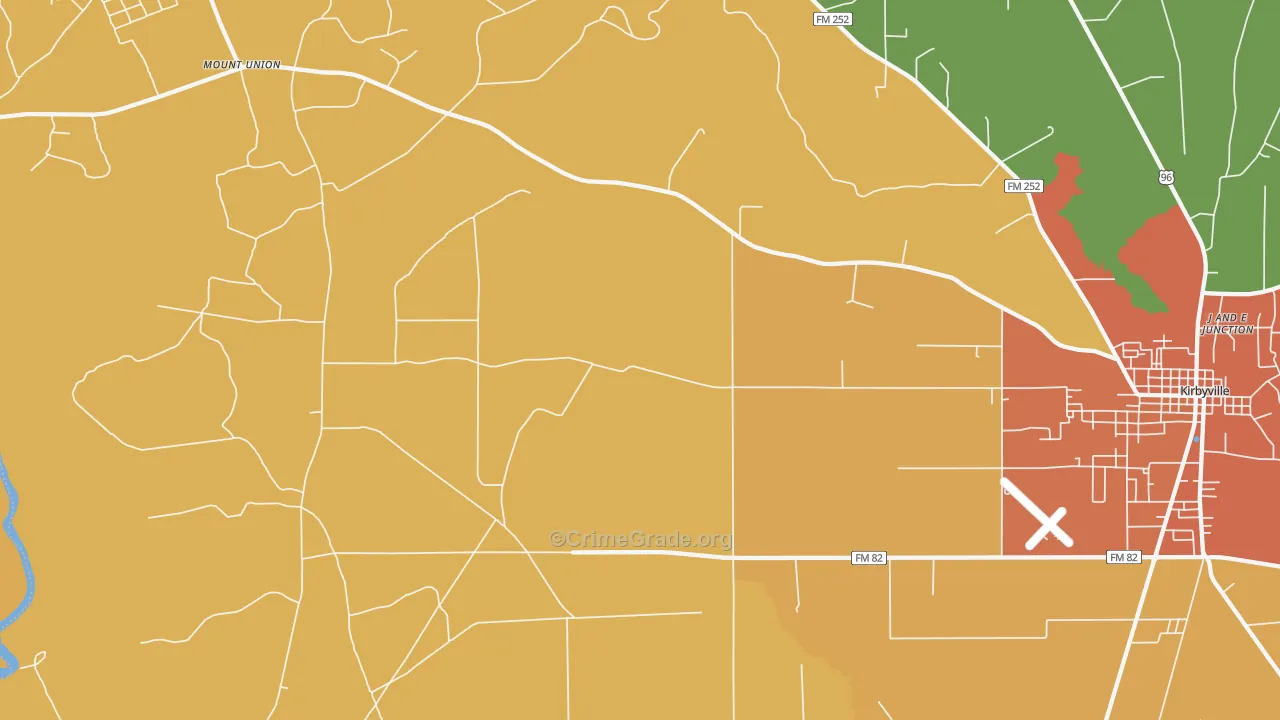 Bleakwood, TX Map of Drug-Related Crime Rates