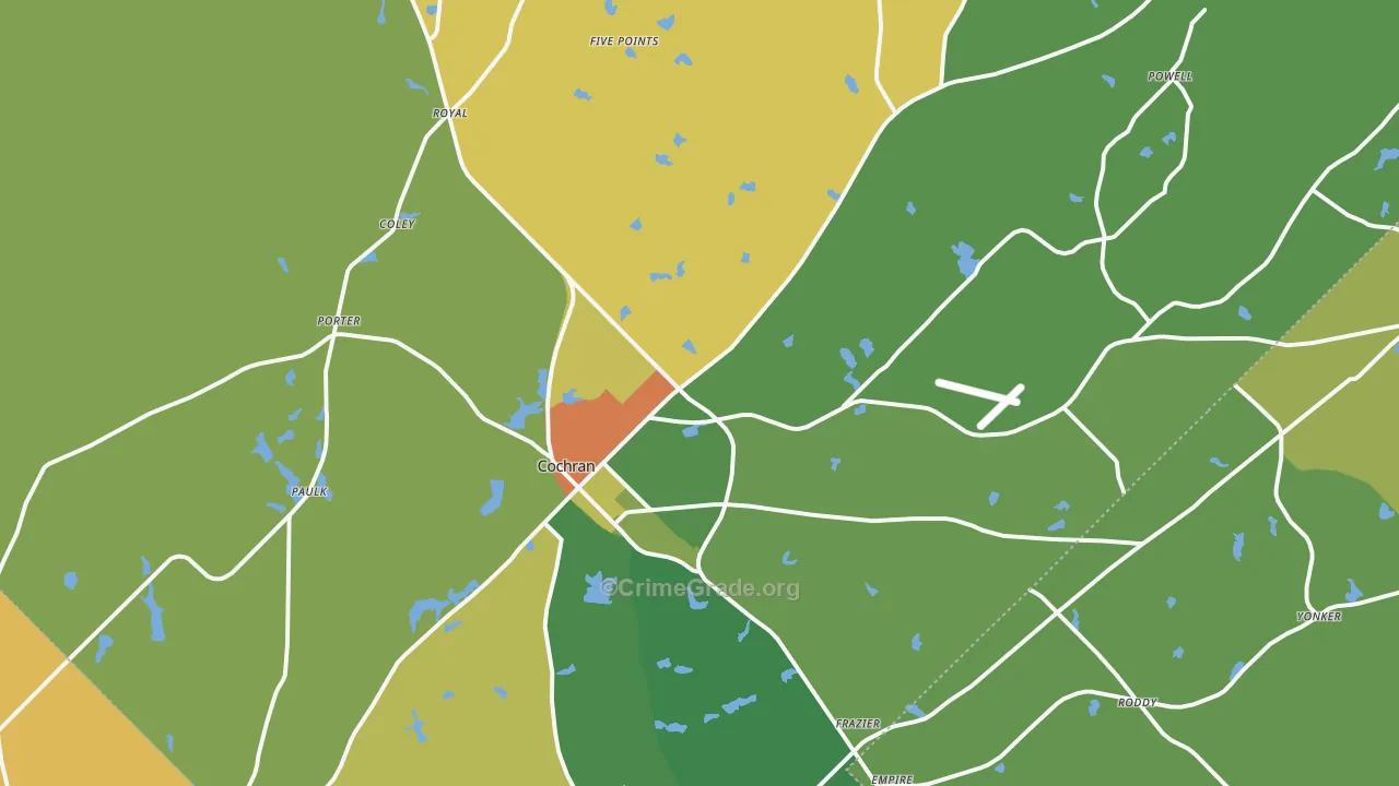 Bleckley County, GA Map of Drug-Related Crime Rates