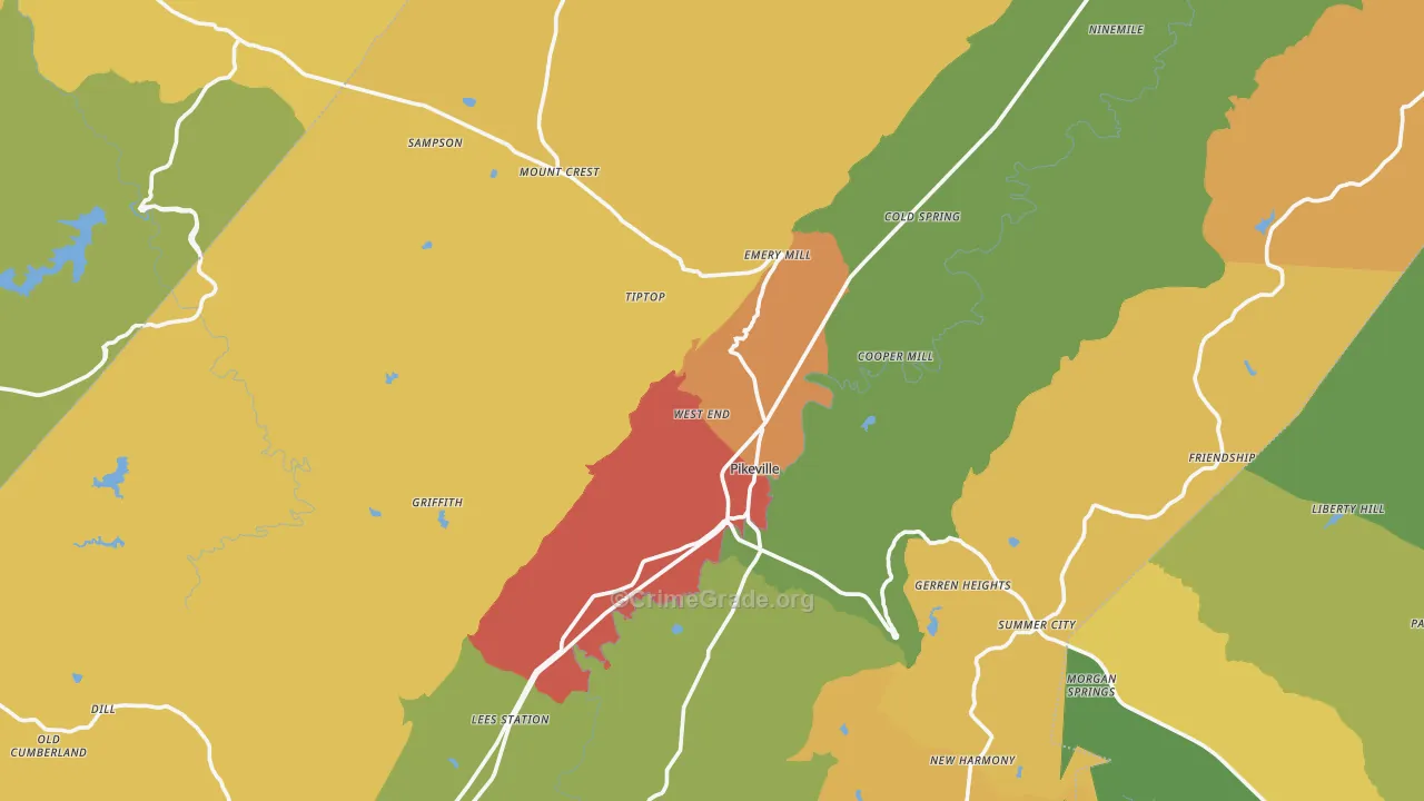 Bledsoe County, TN Map of Drug-Related Crime Rates