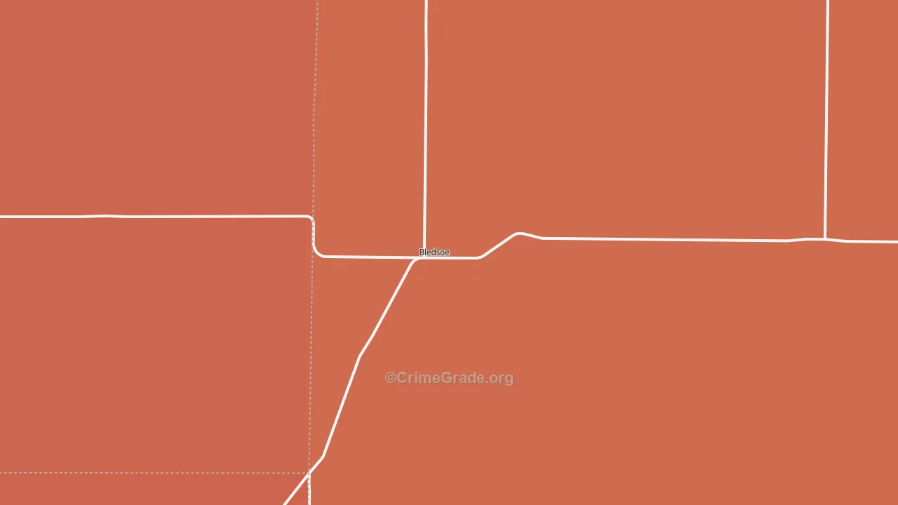 Bledsoe, TX Map of Drug-Related Crime Rates
