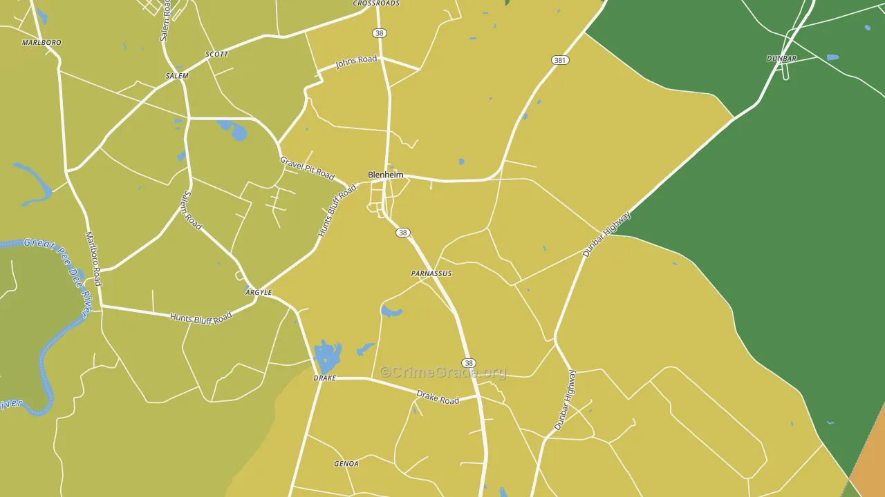 Blenheim, SC Map of Drug-Related Crime Rates