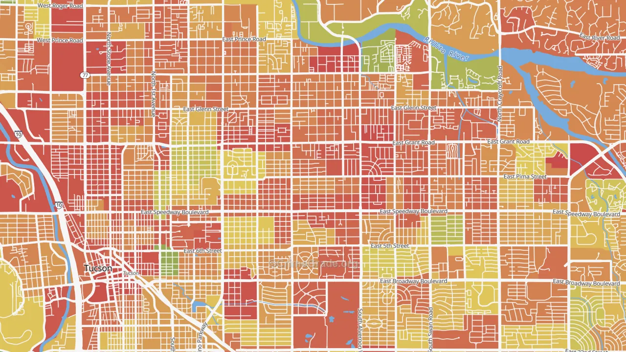 Blenman-Elm, Tucson, AZ Map of Drug-Related Crime Rates