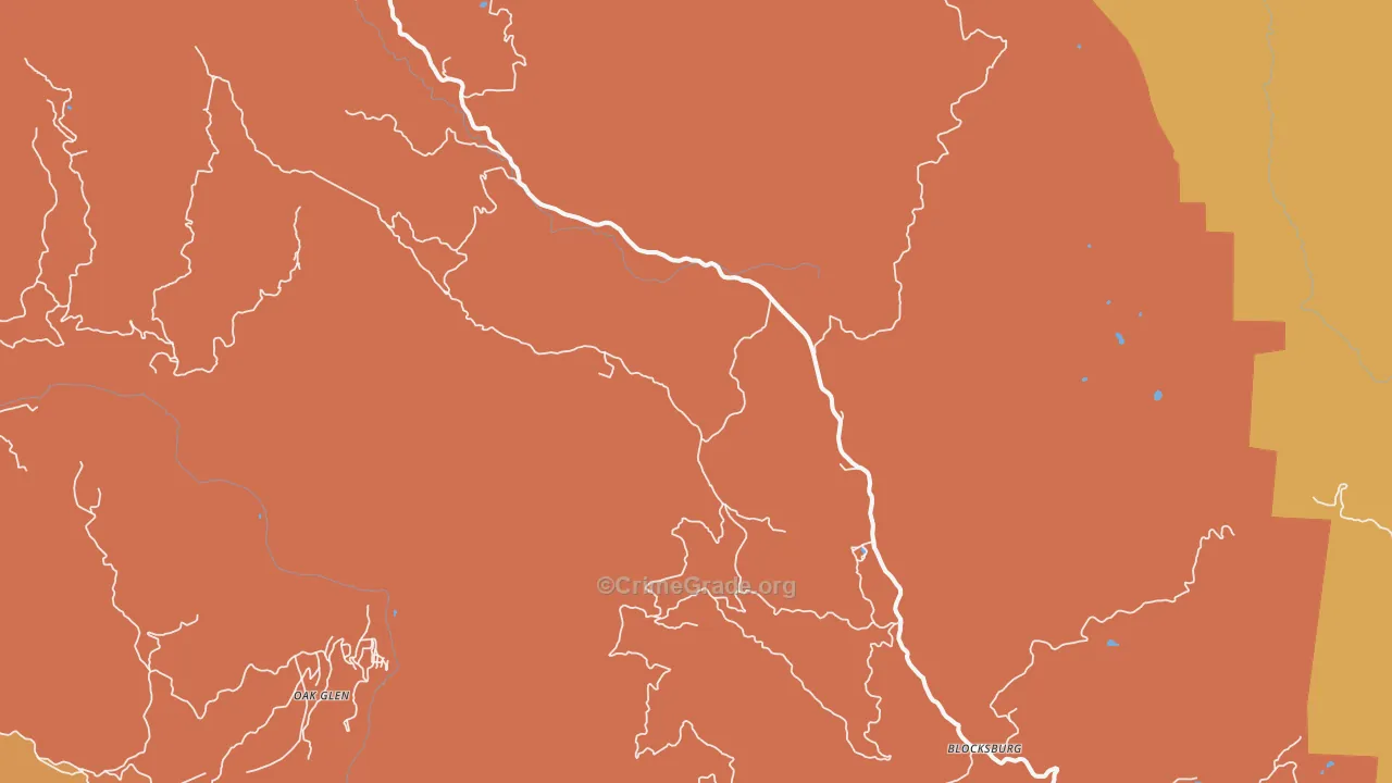Blocksburg, CA Map of Drug-Related Crime Rates