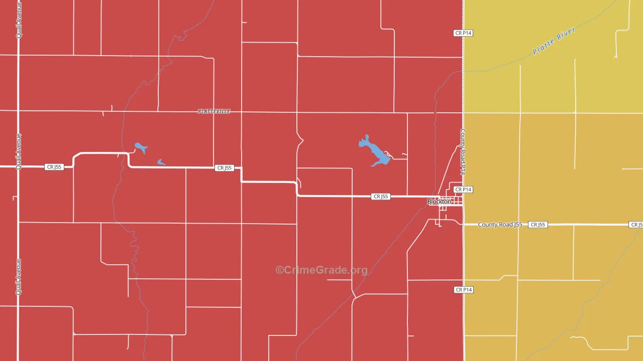 Blockton, IA Map of Drug-Related Crime Rates
