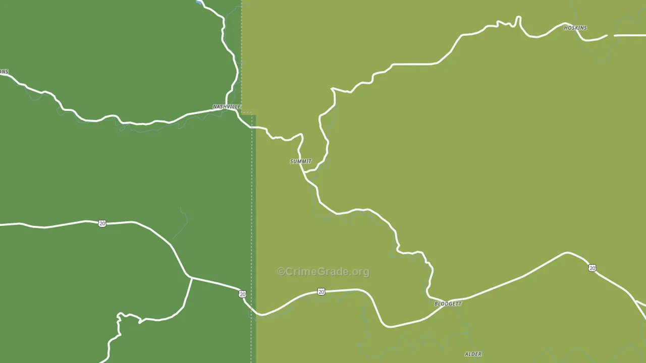 Blodgett, OR Map of Drug-Related Crime Rates
