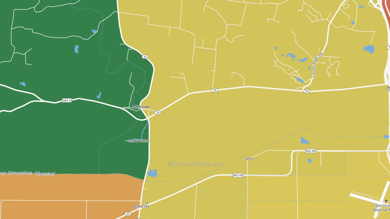 Blomeyer, MO Map of Drug-Related Crime Rates