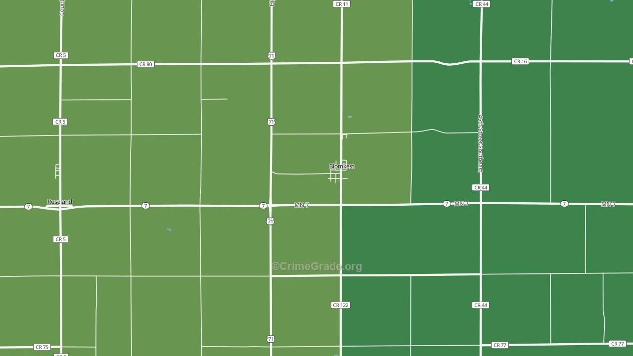 Blomkest, MN Map of Drug-Related Crime Rates