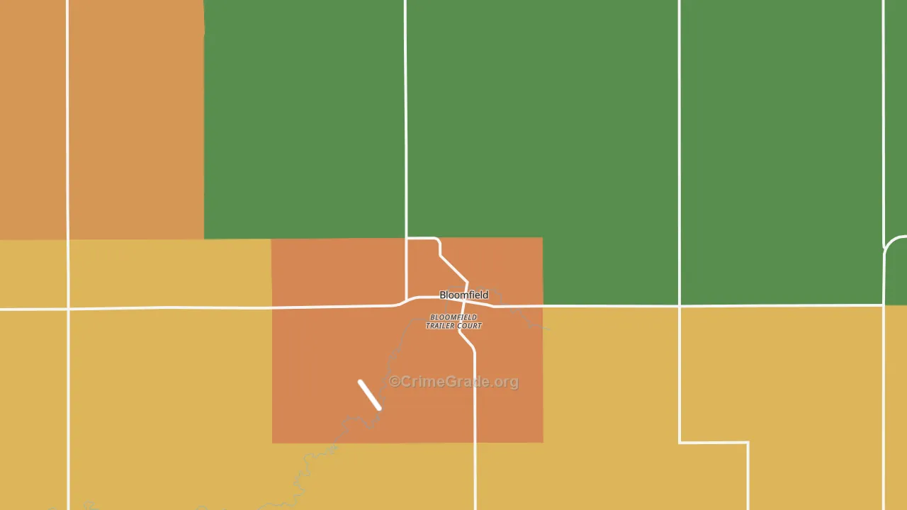 Bloomfield, NE Map of Drug-Related Crime Rates