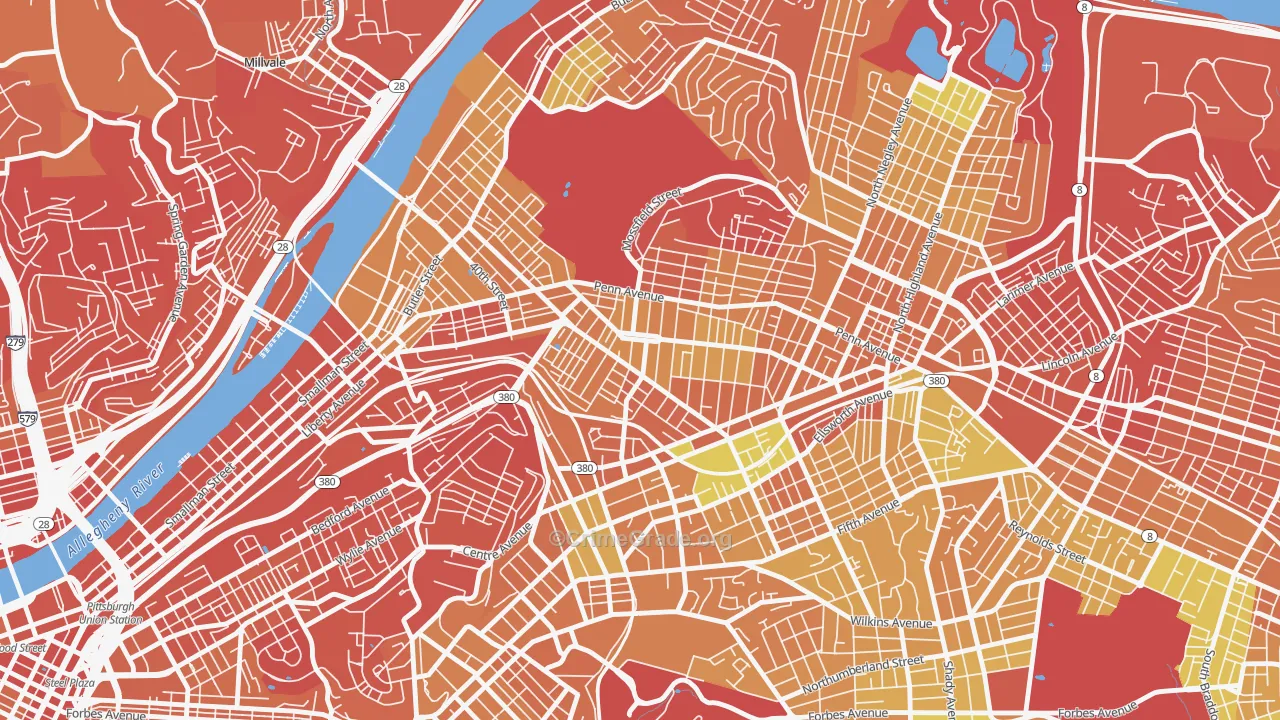 Bloomfield, Pittsburgh, PA Map of Drug-Related Crime Rates
