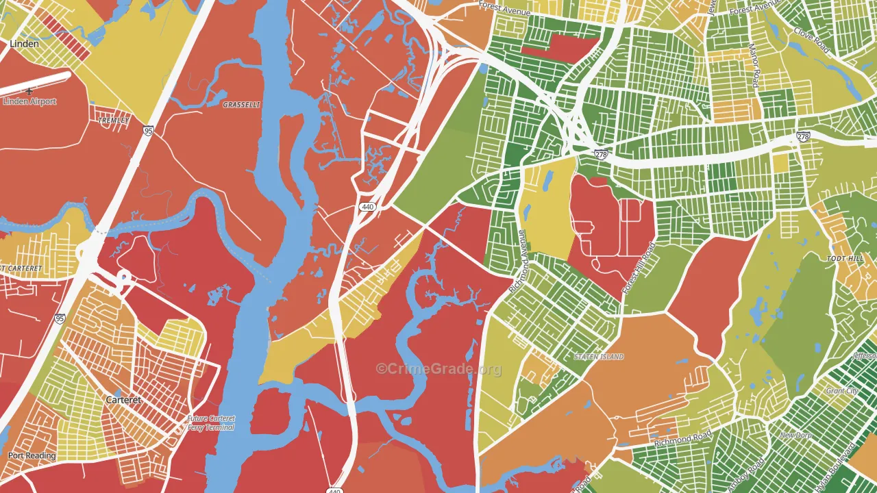 Bloomfield, Staten Island, NY Map of Drug-Related Crime Rates