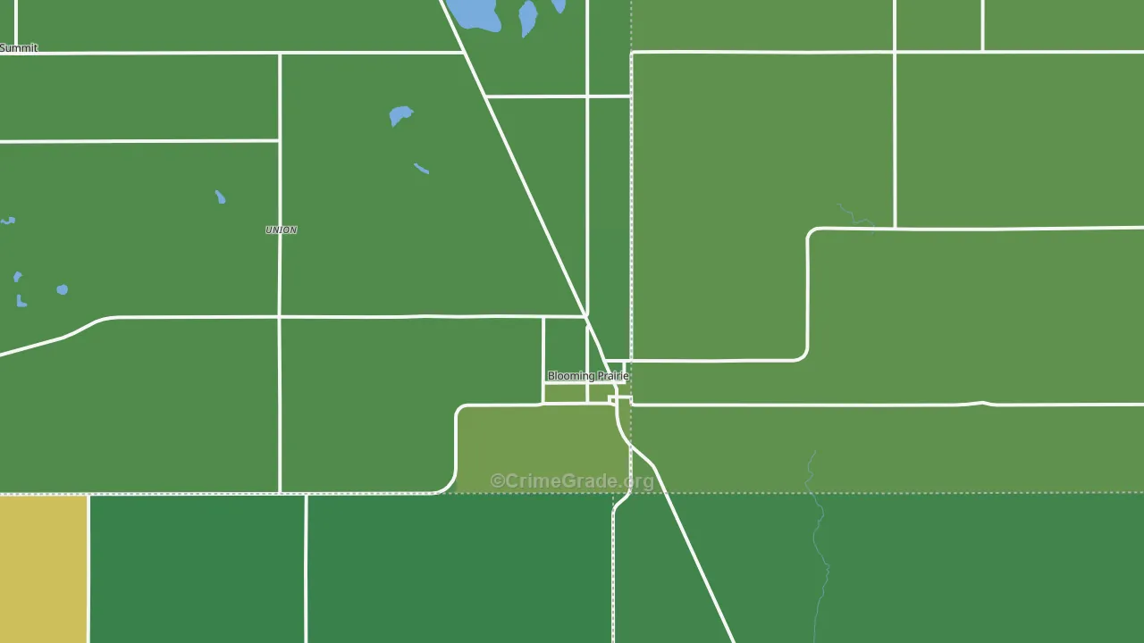 Blooming Prairie, MN Map of Drug-Related Crime Rates