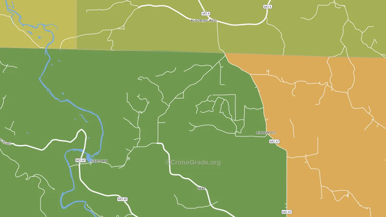 Blooming Rose, MO Map of Drug-Related Crime Rates