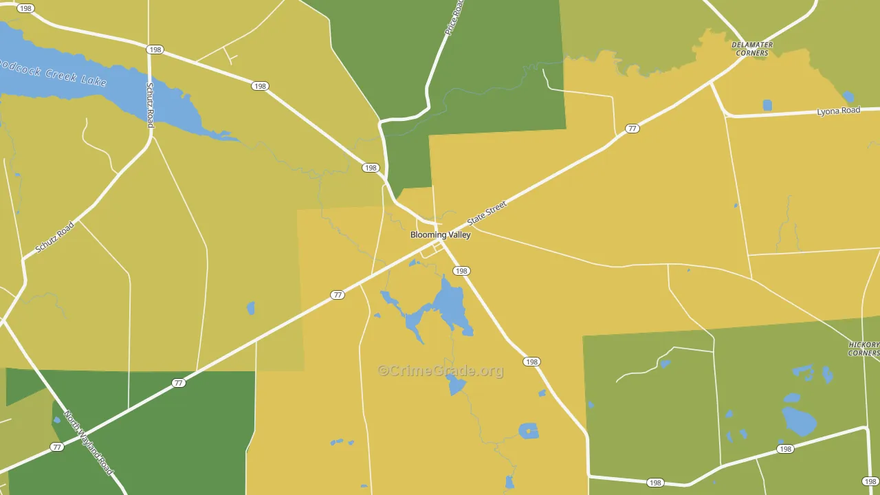 Blooming Valley, PA Map of Drug-Related Crime Rates