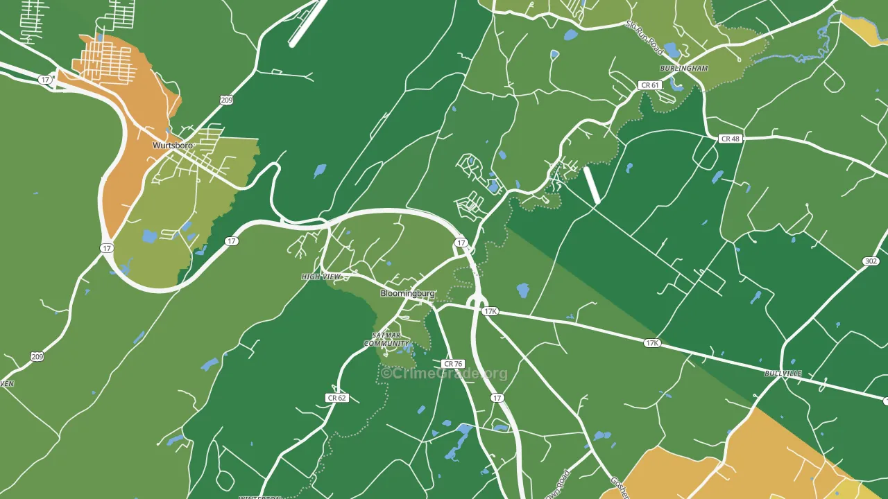 Bloomingburg, NY Map of Drug-Related Crime Rates