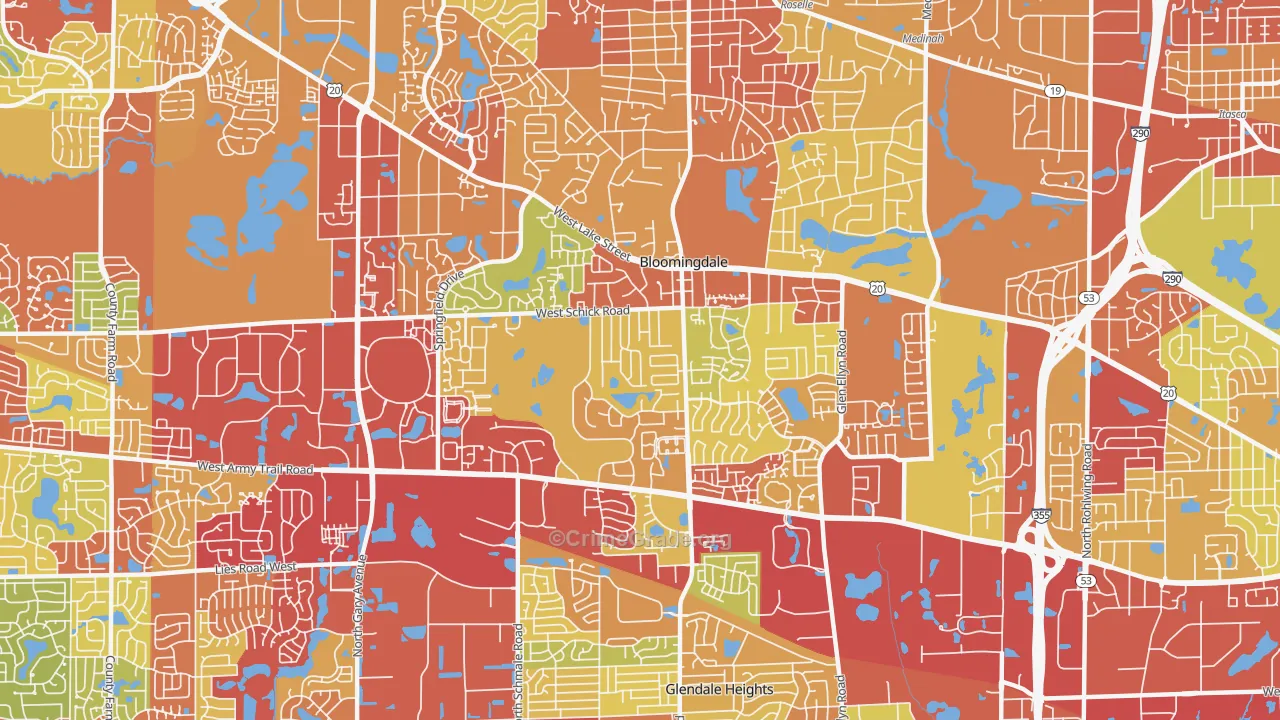 Bloomingdale, IL Map of Drug-Related Crime Rates