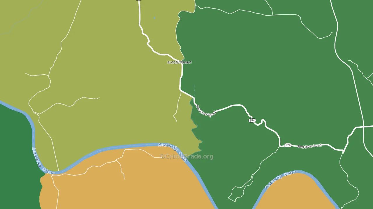 Bloomingdale, KY Map of Drug-Related Crime Rates