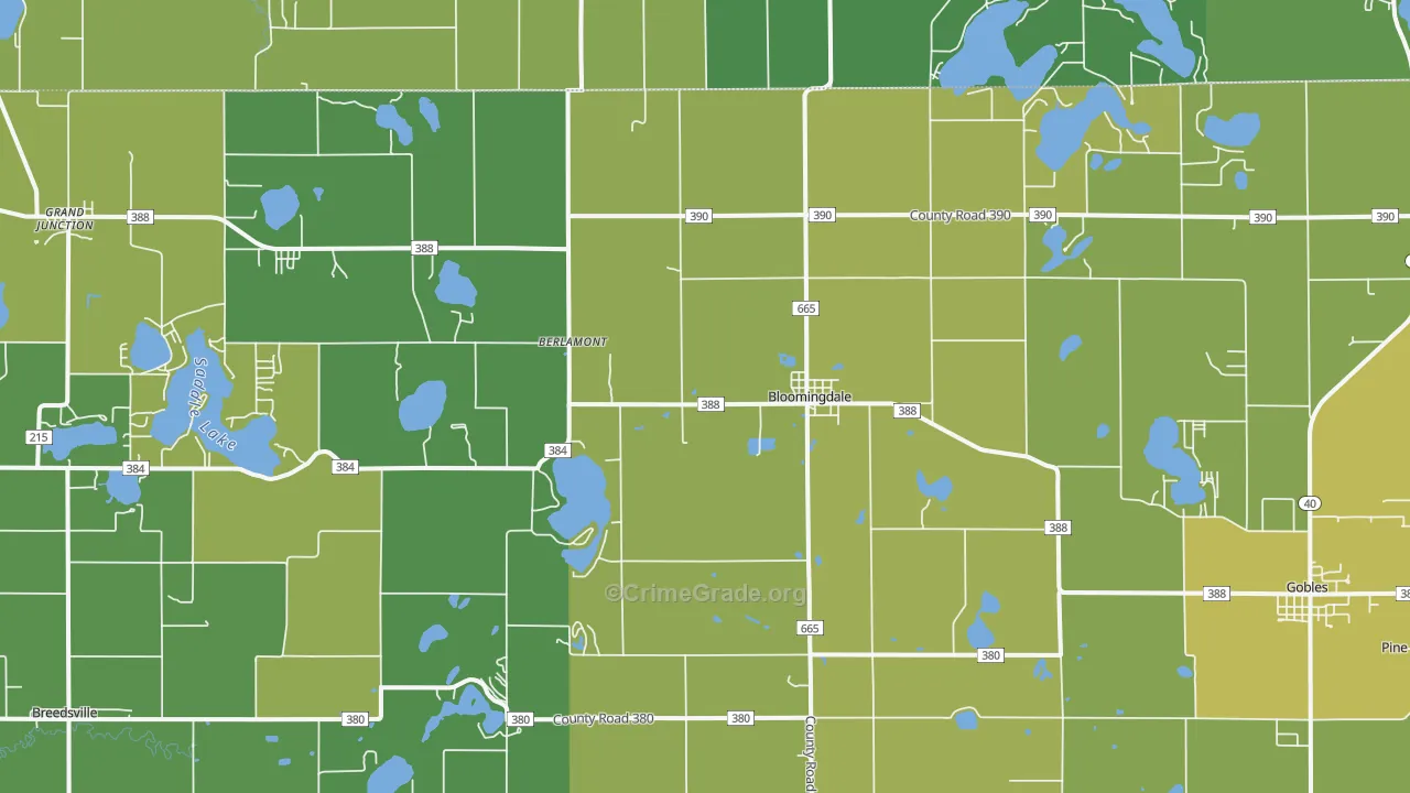 Bloomingdale, MI Map of Drug-Related Crime Rates