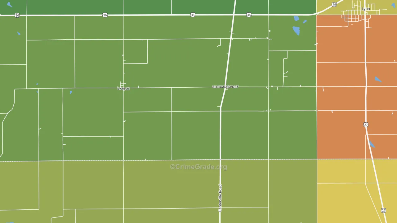 Bloomingport, IN Map of Drug-Related Crime Rates