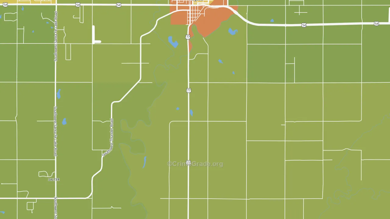 Bloomington, KS Map of Drug-Related Crime Rates