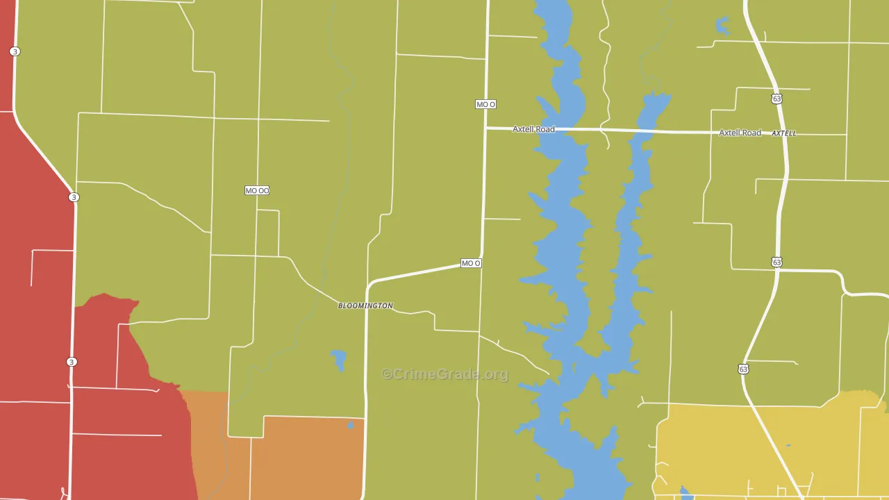 Bloomington, MO Map of Drug-Related Crime Rates