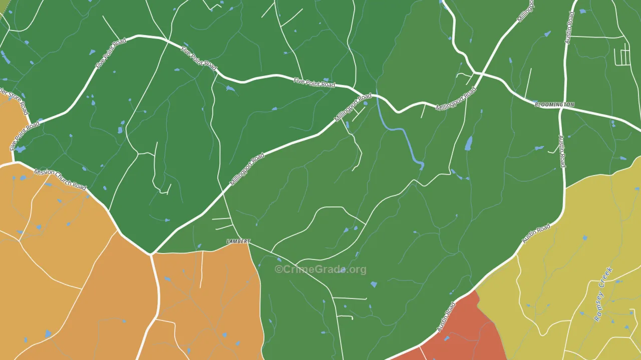 Bloomington, NC Map of Drug-Related Crime Rates