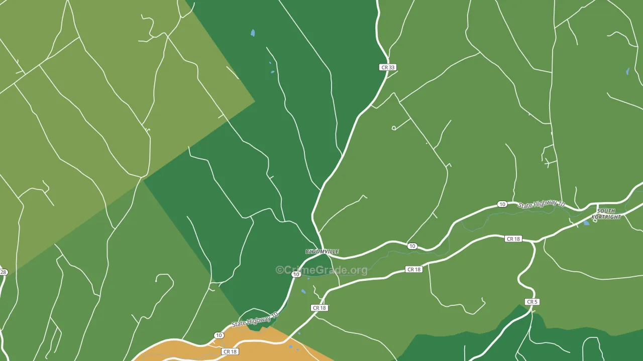 Bloomville, NY Map of Drug-Related Crime Rates
