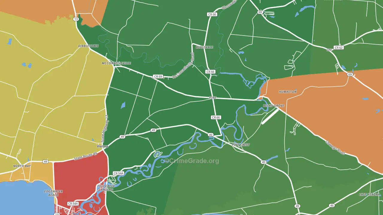 Blossvale, NY Map of Drug-Related Crime Rates