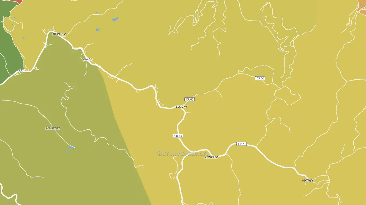 Blount, WV Map of Drug-Related Crime Rates