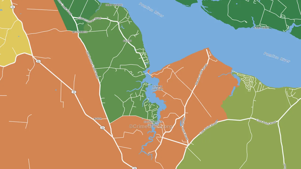 Blounts Creek, NC Map of Drug-Related Crime Rates