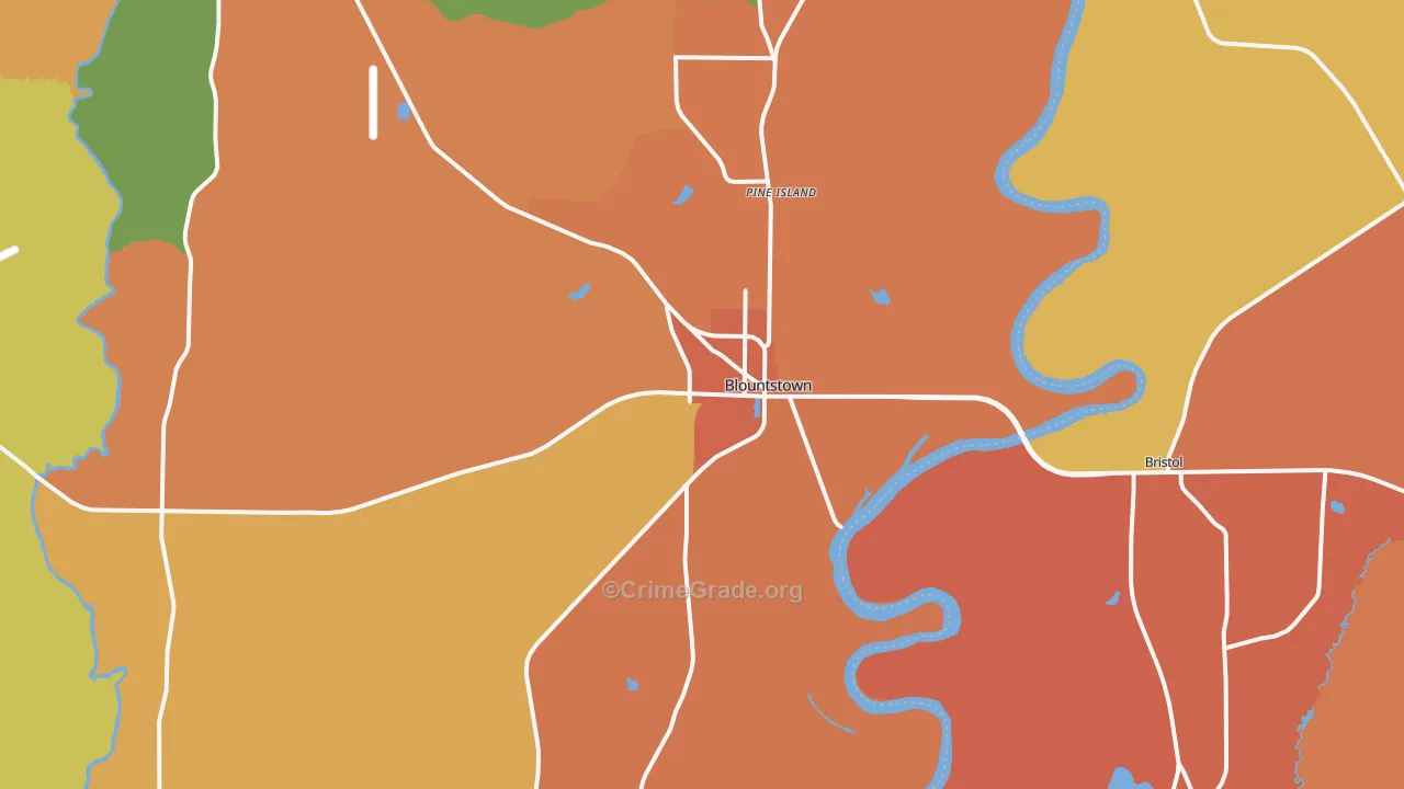 Blountstown, FL Map of Drug-Related Crime Rates
