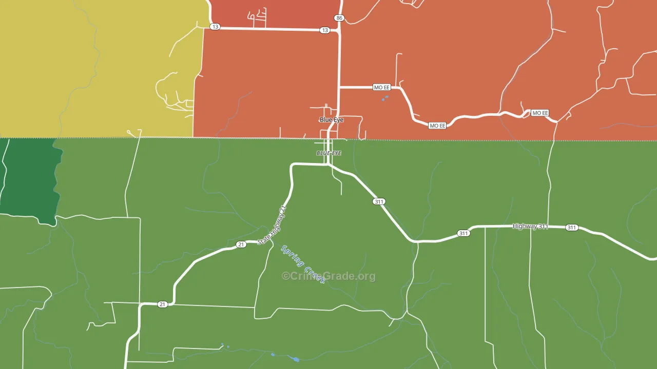 Blue Eye, AR Map of Drug-Related Crime Rates