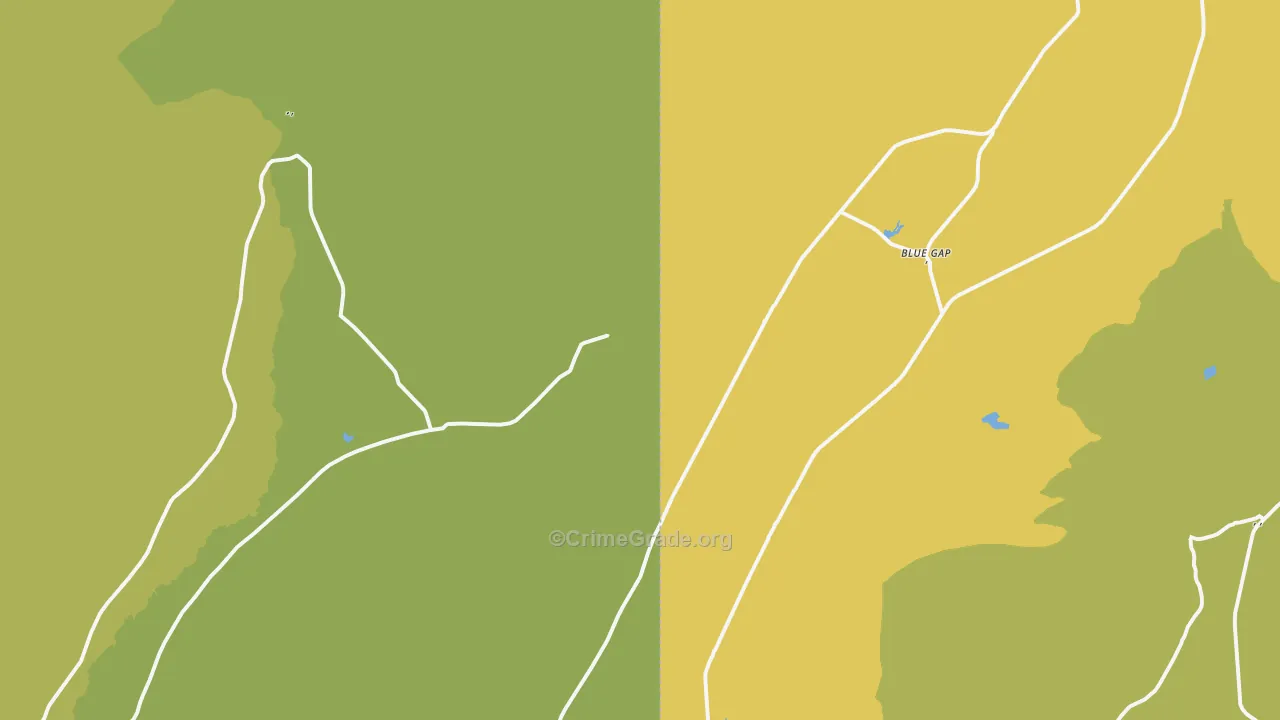 Blue Gap, AZ Map of Drug-Related Crime Rates
