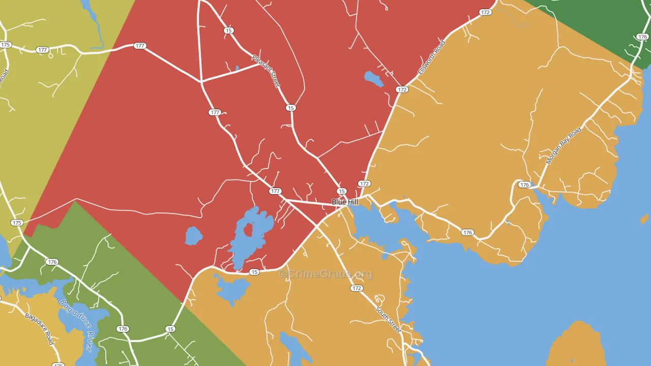 Blue Hill, ME Map of Drug-Related Crime Rates