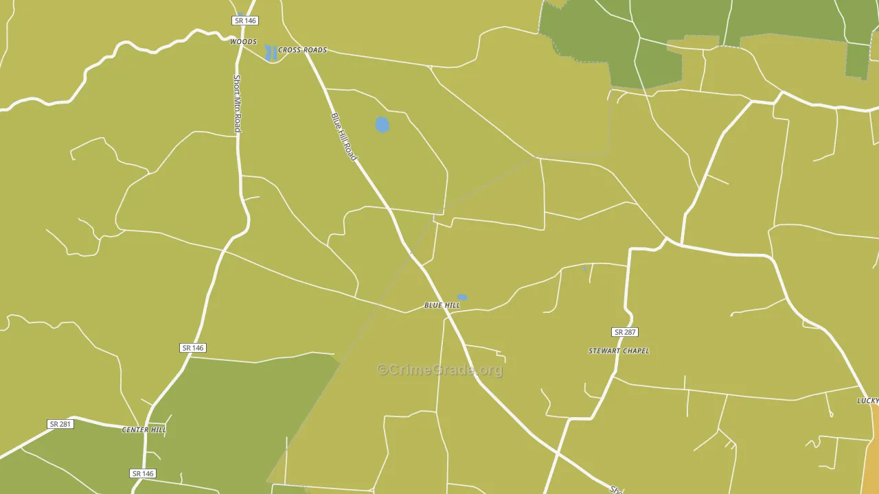 Blue Hill, TN Map of Drug-Related Crime Rates