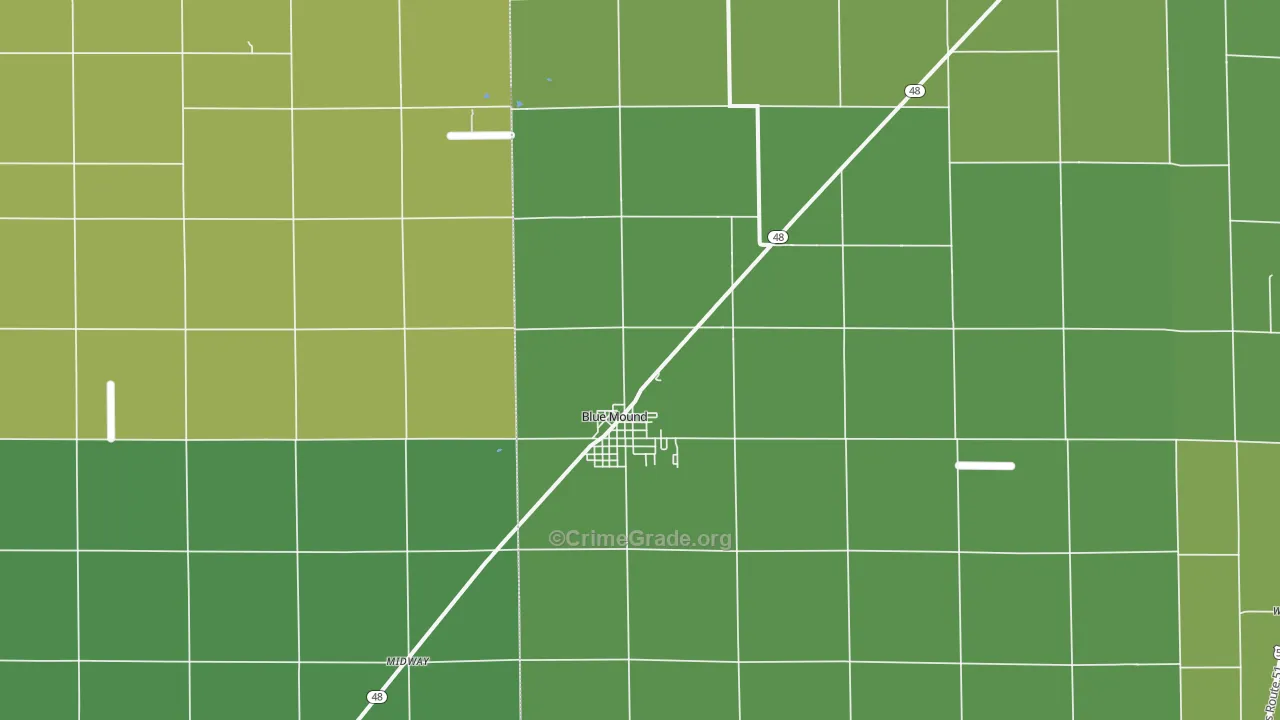 Blue Mound, IL Map of Drug-Related Crime Rates