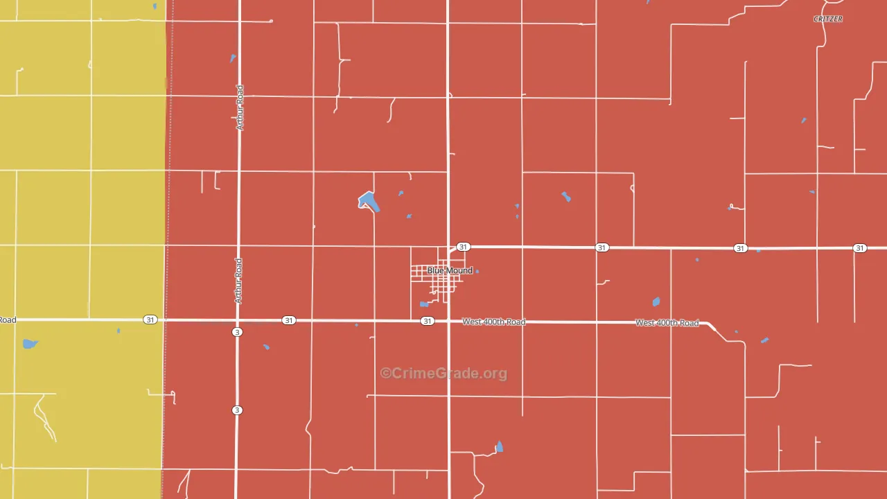 Blue Mound, KS Map of Drug-Related Crime Rates
