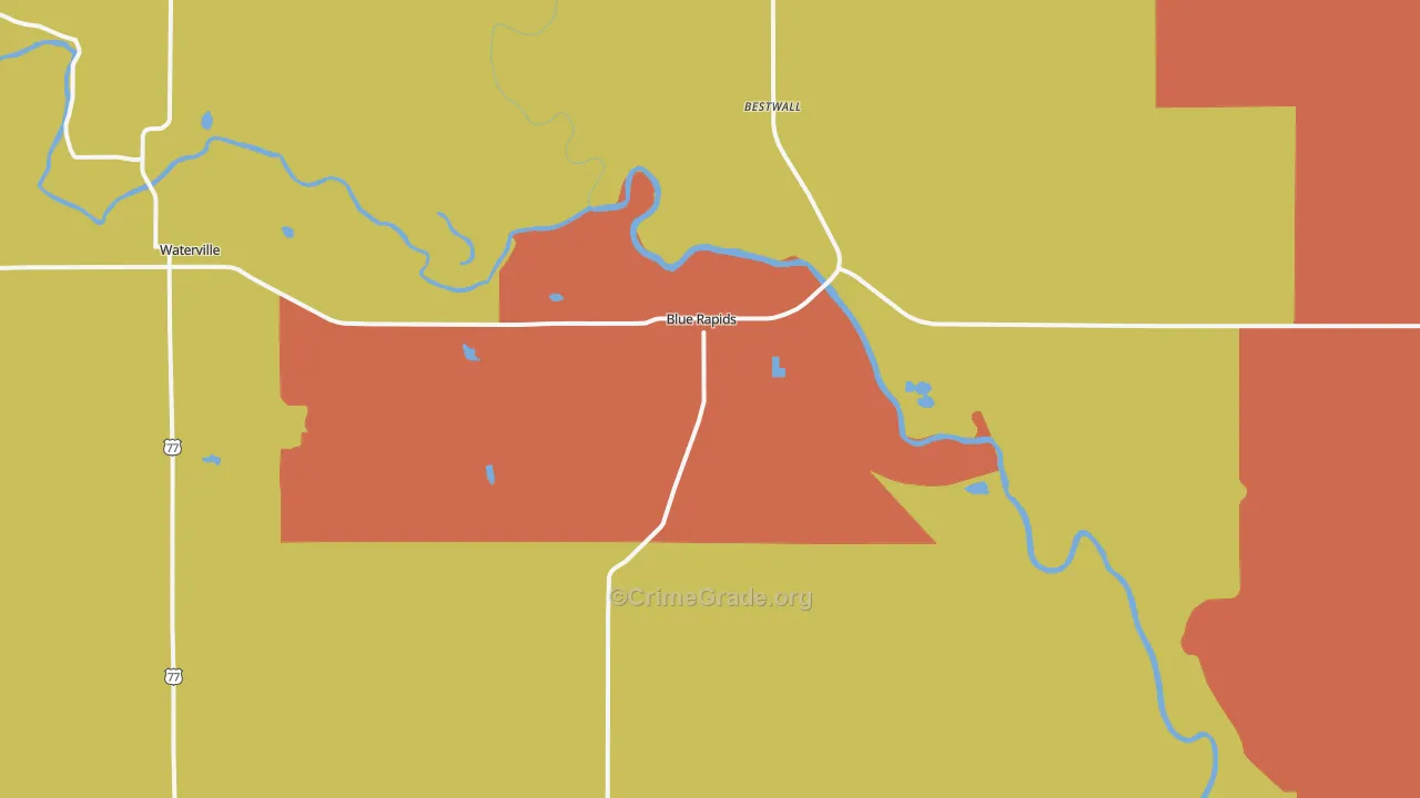 Blue Rapids, KS Map of Drug-Related Crime Rates