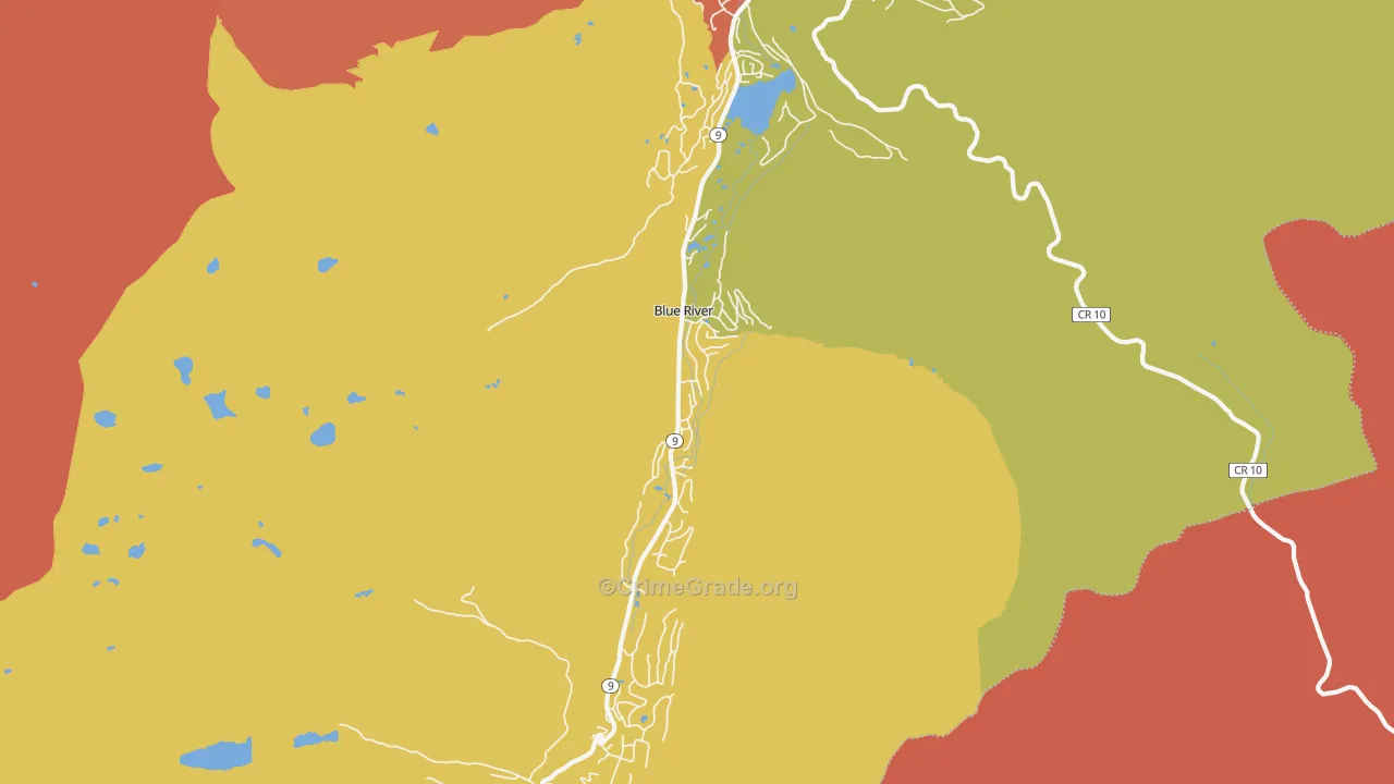 Blue River, CO Map of Drug-Related Crime Rates