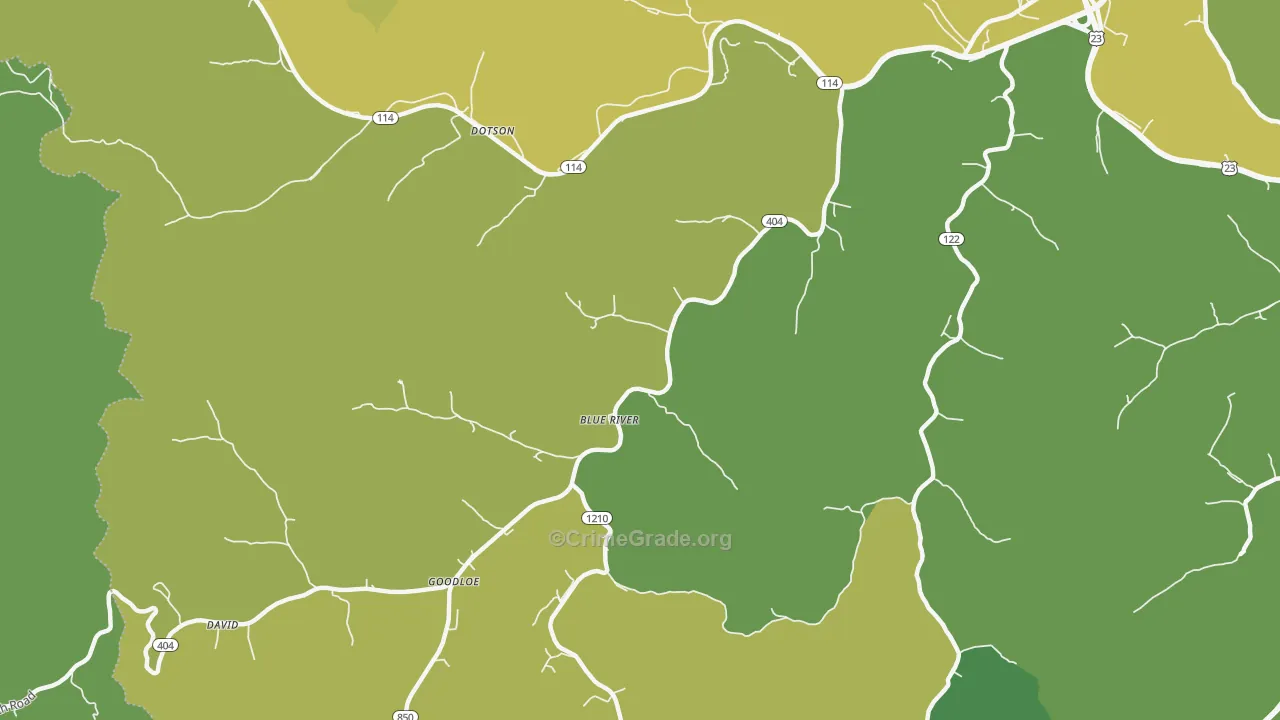 Blue River, KY Map of Drug-Related Crime Rates