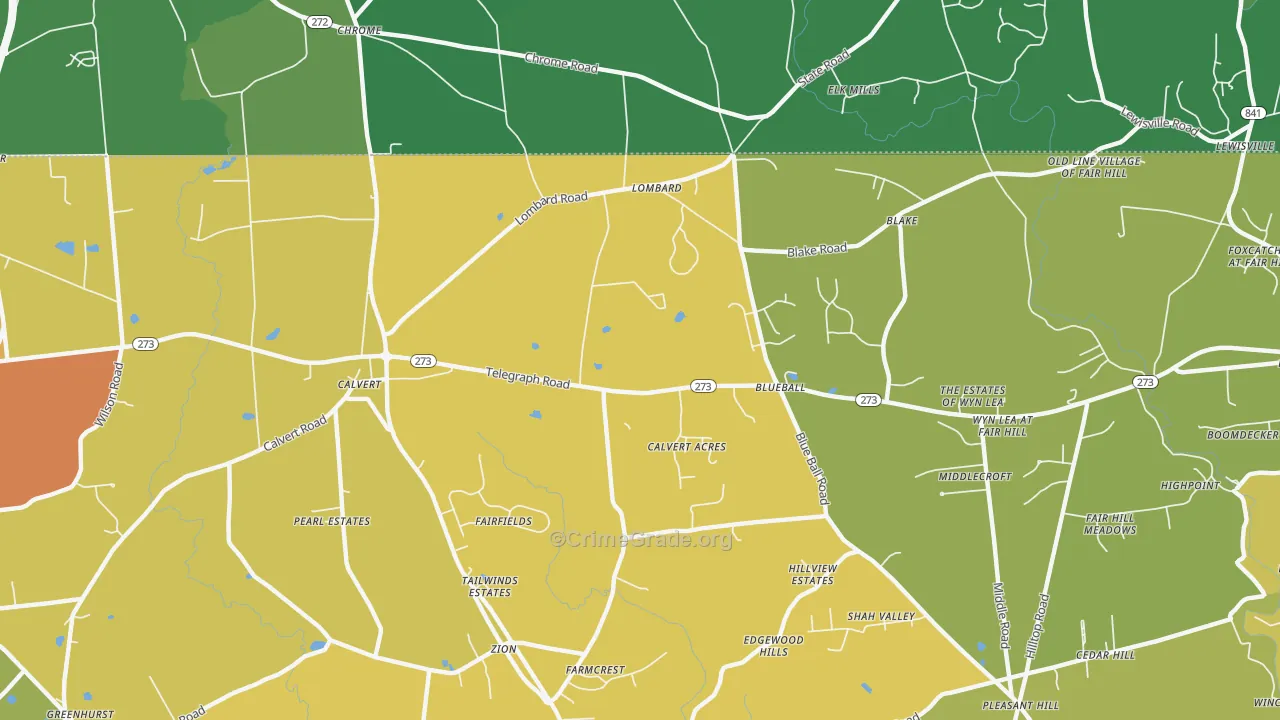 Blueball, MD Map of Drug-Related Crime Rates