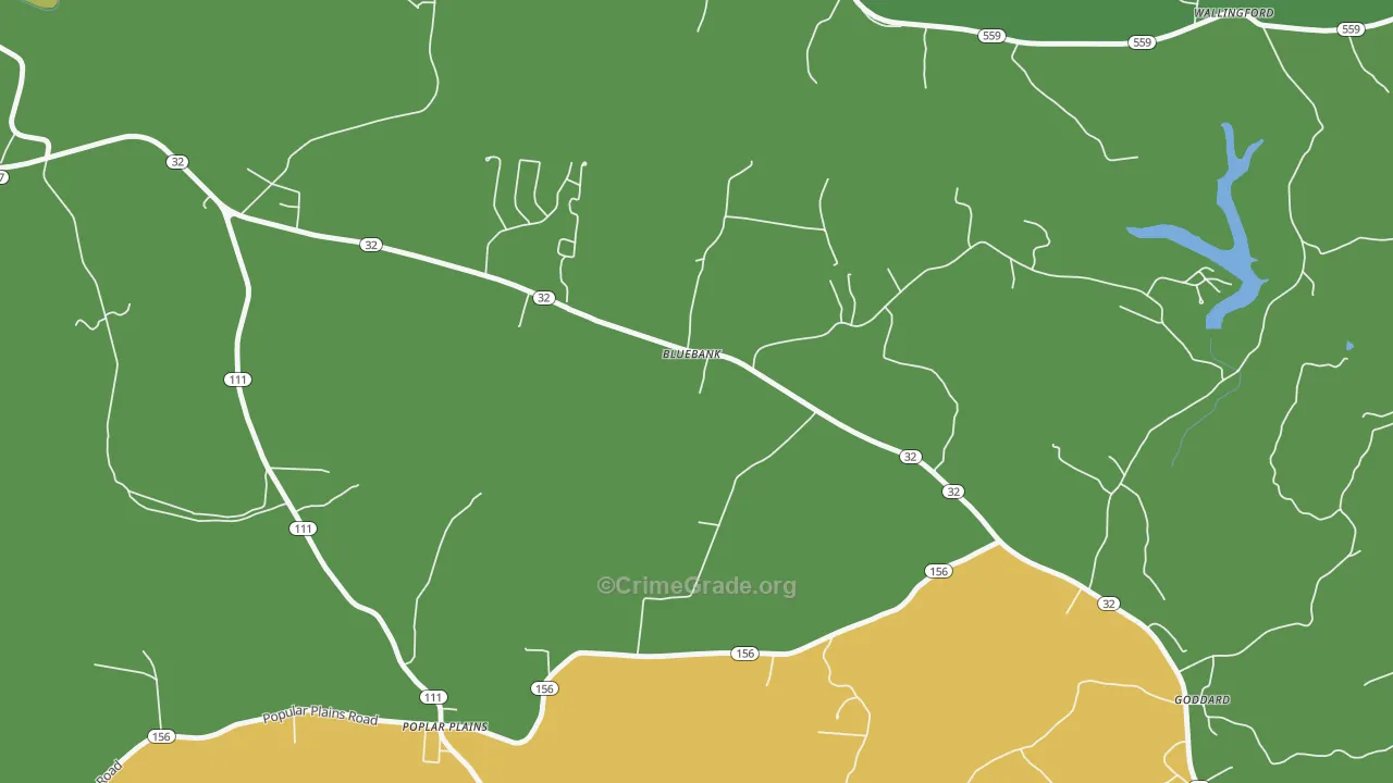 Bluebank, KY Map of Drug-Related Crime Rates