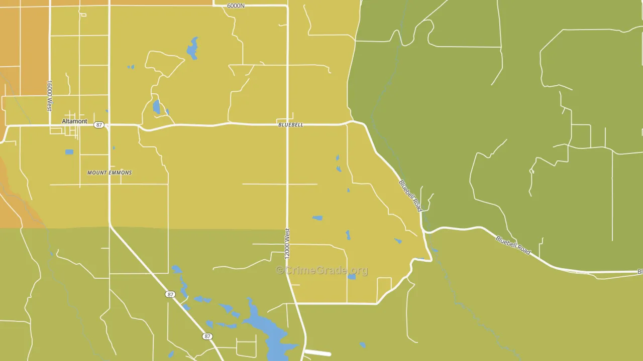 Bluebell, UT Map of Drug-Related Crime Rates