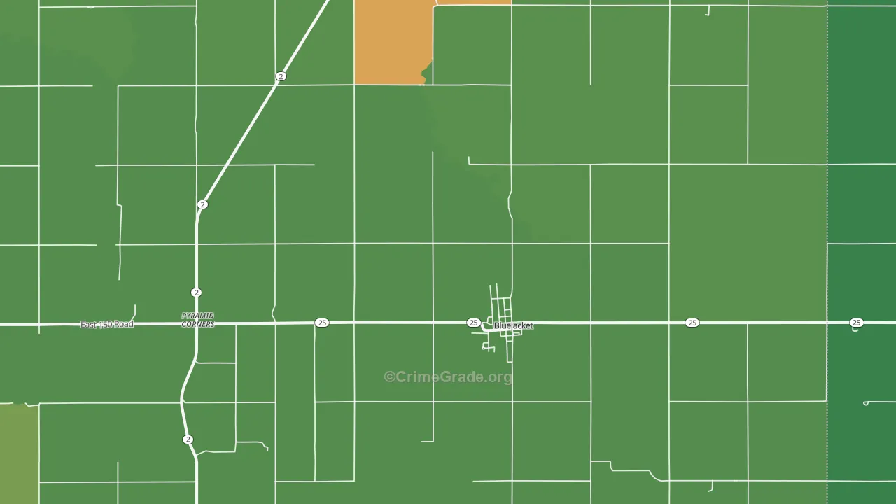 Bluejacket, OK Map of Drug-Related Crime Rates